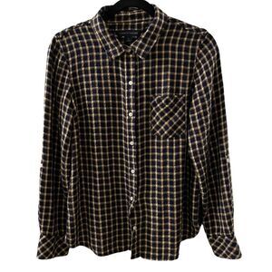 Tommy Hilfiger ~ Navy, yellow plaid shirt ~ size M
